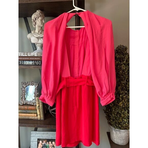 REISS Valentina Color Clash Dress Pink Red Womens Size US 4 - Picture 8 of 12